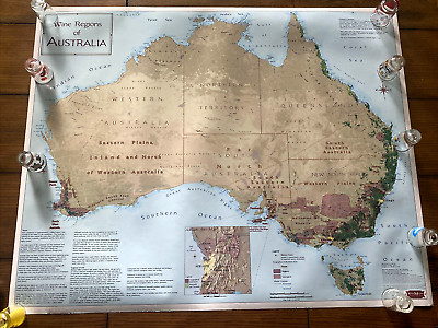 #ad Poster Vinmaps Map Wine Regions Australia 31quot; x 39” Laminated