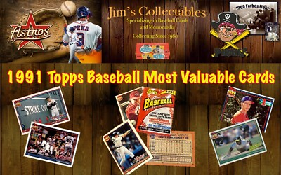 #ad 1991 Topps Baseball Cards HOFs Rookie Cards and Stars Most Valuable You Pick