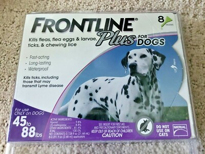 #ad FRONTLINE PLUS for dogs 45 to 88 LBS. 100% Genuine Epa. Approved 8 doses