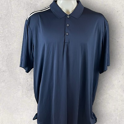 #ad Adidas Polo Shirt Mens 4XL Blue Short Sleeve Golf ClimaCool NEW Performance T835