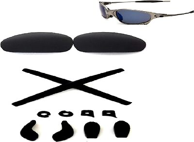 #ad Galaxy Replacement Lenses Rubber Kits For Oakley Juliet Sunglasses Black