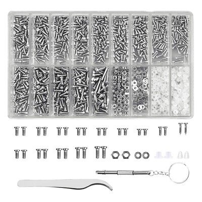 #ad Glasses Repair Tool Kit 1000Pcs Glasses Screws and Nuts Assortment with 1903