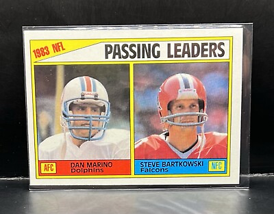 #ad 1984 Topps Passing Leaders Dan Marino and Steve Bartkowski #202
