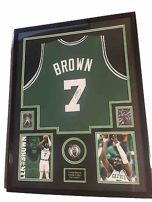 #ad Jaylen Brown Signed Framed Boston Celtics Jersey W COA 🔥
