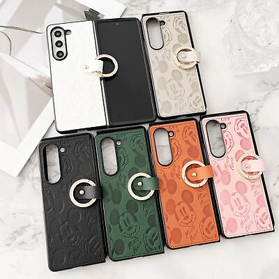 #ad For Samsung Galaxy Z Fold 5 4 3 Mickey Luxury Classics Leather Flip Case Cover