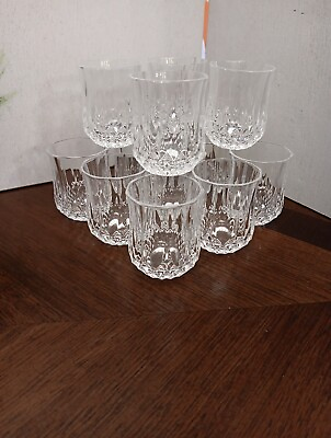 #ad Cristal D#x27;Arques Longchamp France Set of 12 Shot Glasses 2 1 4quot; Preowned 2 oz.