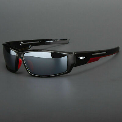#ad New Men Wrap Premium Sunglasses Black Frame With Polarized Lenses Biker Shades