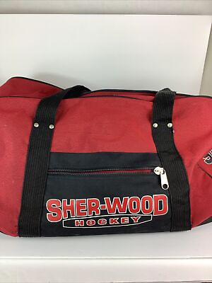 #ad Sher Wood Hockey Maroon Hockey equipment Duffel Bag ..VGUC
