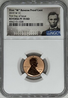 #ad 2019 W NGC PF70 RD Reverse Proof Lincoln Shield Cent West Point Mint FDOI