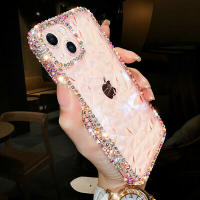 #ad For iPhone 14 13 12 11 15 Pro Max XR X Bling Glitter Crystal Diamond Case Cover