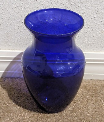 #ad Cobalt Blue Glass 8quot; Vase
