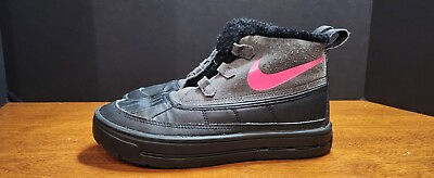 #ad NIKE Youth Girl Size 3.5Y Woodside Chukka II Suede Rubber Fur Lined #859425 001