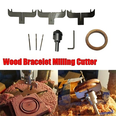 #ad 8Pcs Wood Bracelet Drill Router Bit Beads Milling Cutter Tool For Woodworking