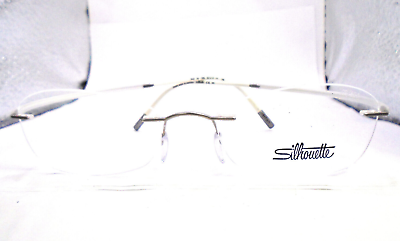 #ad Silhouette 5523 GS 7000 Silver White 52 17 145 Rimless Eyeglasses Frames Austria