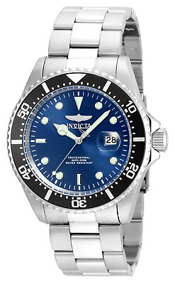 #ad Invicta 22054 Gent#x27;s Pro Diver Blue Dial Steel Bracelet Dive Watch
