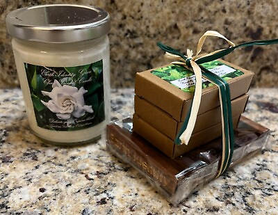#ad Sustainable Gift of Scented Subtle Mint Herbal Soap amp; Candle Delicate Gardenia  $24.00
