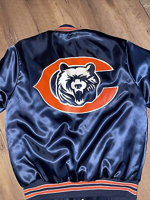 #ad Size S 80’s NFL Chicago Bears “Locker Line” Button Up Jacket Big Shield Logo