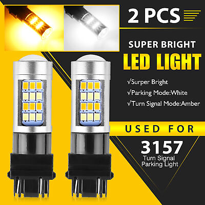 #ad 2x 3157 3156 LED Turn Signal DRL Light Bulbs White Amber Switchback 4157na 3457a