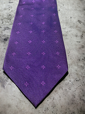 #ad Paul Stuart Purple Vintage Necktie Hand Made All Silk Made in England $29.99