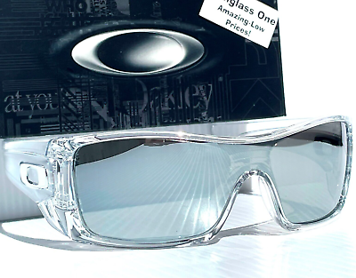#ad Oakley BATWOLF Shiny Clear POLARIZED Spectra Chrome Mirror Lens Sunglass 9101