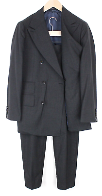 #ad SUITSUPPLY La Spalla Men Suit UK42S Grey Two Row 2 Piece Slim Melange Wool S120s