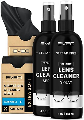 #ad EVEO Eyeglass Cleaner Spray Screen amp; Eye Glasses Kit 8oz 4oz x 2