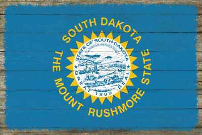 #ad South Dakota State Flag Wood Sign Rustic Wall Décor Gift 12x18 B3 12180051041