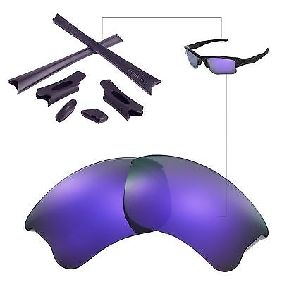 #ad New WL Polarized Purple Lenses And Black Rubber Kit For Oakley Flak Jacket XLJ