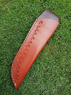 #ad Handmade Brown Leather Fixed Blade Knife Belt Sheath Pouch Knife Holster Case