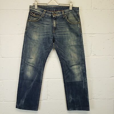 #ad Tommy Hilfiger Mens Jeans Acid Wash W35 L30 Blue SLIM Straight