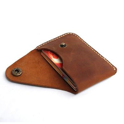 #ad Handmade Minimalist reclaimed leather Card Case Wallet for Men amp; Women Front ...