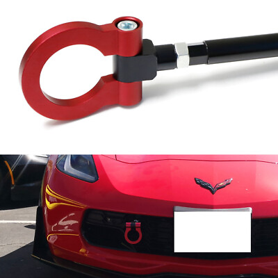 #ad Red Track Racing Style Aluminum Tow Hook Ring For 14 19 Corvette Z06 ZR1 Z51