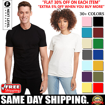 #ad Next Level Apparel Unisex Premium Plain TShirt Super Soft Blank Fit T Shirt 3600
