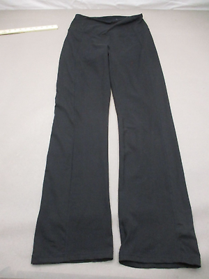 #ad MARIKA Size M Womens BLK High Rise Stretch Waist Pull On Flared Track Pants 109