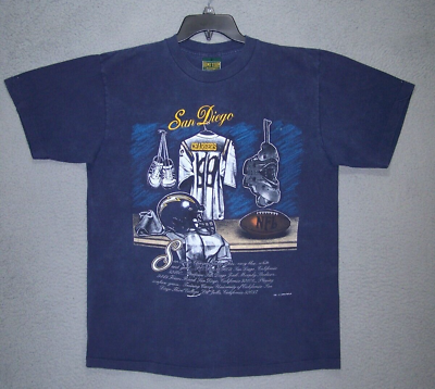 #ad Vtg San Diego Chargers Shirt Adult XL 1993 Blue Football NFL USA Classic Mens