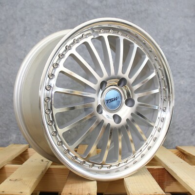 #ad TSW Silverstone Silver Machined Spoke Faces Lip 18x8 35 5x120 Wheels Set of Rims