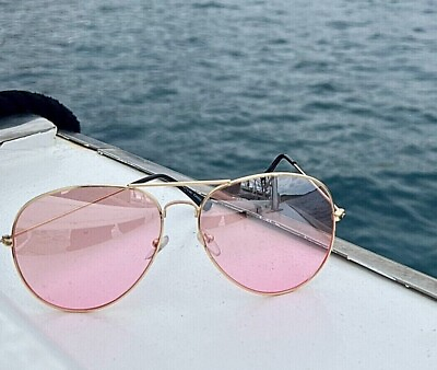#ad quot;ROSE GOLD quot; Pink OVERSIZED Aviator Women Sunglasses quot; Baby Shadequot; SHADZ GAFAS @