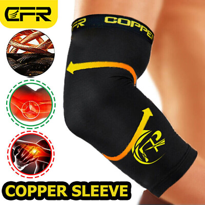 #ad CFR Copper Elbow Brace Support Compression Sleeves Arthritis Tendonitis Pain US