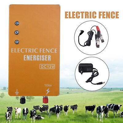 #ad Solar Power Electric Fence Energizer Electric Fencing Charger Controller DC12V