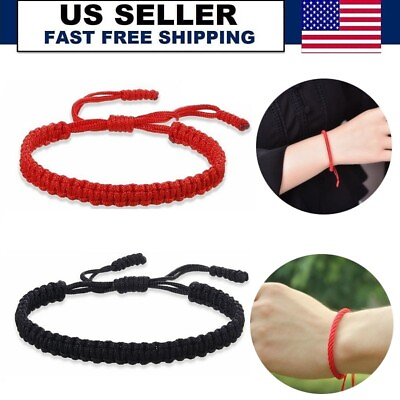 #ad Good luck Red String Braided Bracelet Protection Blessed Adjustable Hand Rope US
