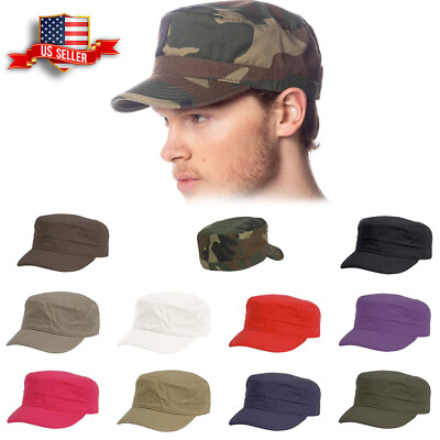 #ad Fitted Military Hat Army Cadet Patrol Castro Cap Golf Driving Summer Castro