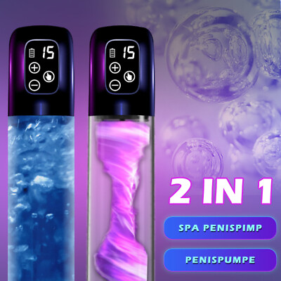 #ad Vacuum Electric Penis Pump Digital Rechargeable Male Men Penis Enlarger Growth