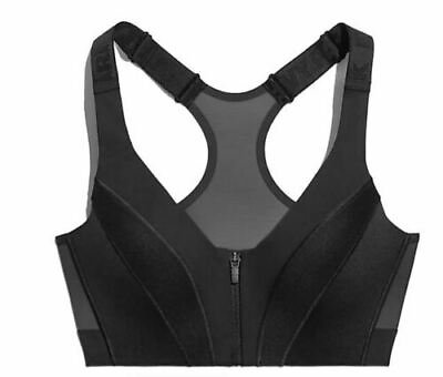 #ad Ivy Park Sports Bra Womens Extra Small Adidas Support Front Zip Black GT8998 New