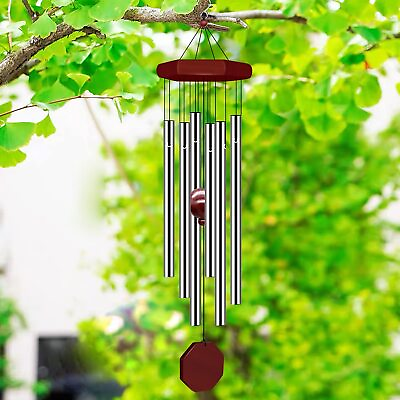 #ad 30quot; Wind Chimes Large Deep Tone Chapel Bells 6 Tubes Outdoor Garden Home Decor