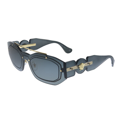 #ad New Versace VE 2235 100287 Dark Grey Plastic amp; Metal Sunglasses Grey Lens
