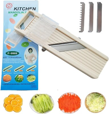 #ad Mandoline Slicer with Stainless Steel Blades Slicer Kitchen Vegetable Chopper