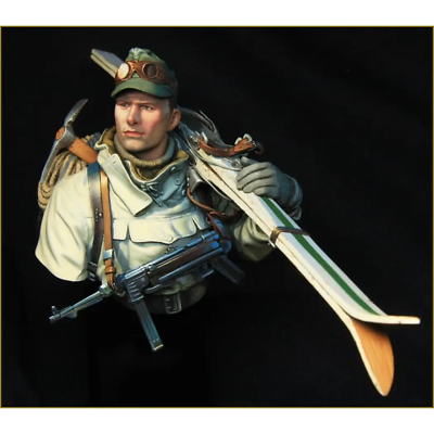 #ad 1 10 BUST Resin Model Kit German Soldier Ski Hunter WW2 Unpainted
