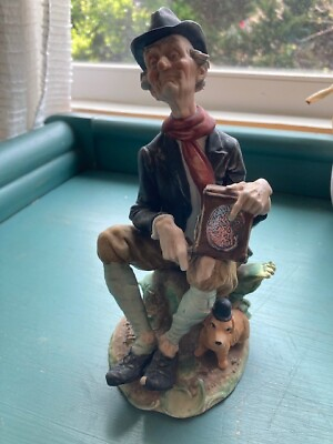 #ad Vintage Figurine Bruno 1042 Old Man with Organ Grinder and Dog