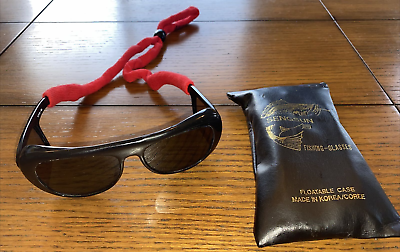 #ad Sengsun Fishing Glasses Black Sunglasses Floating Case Vintage