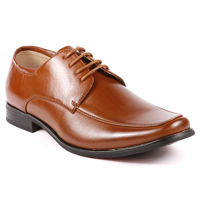 #ad Men#x27;s Cognac Brown Lace up Oxford Classic Dress Shoes